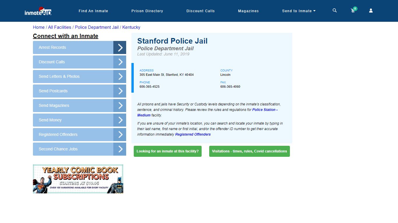 Stanford Police Jail & Inmate Search - Stanford, KY