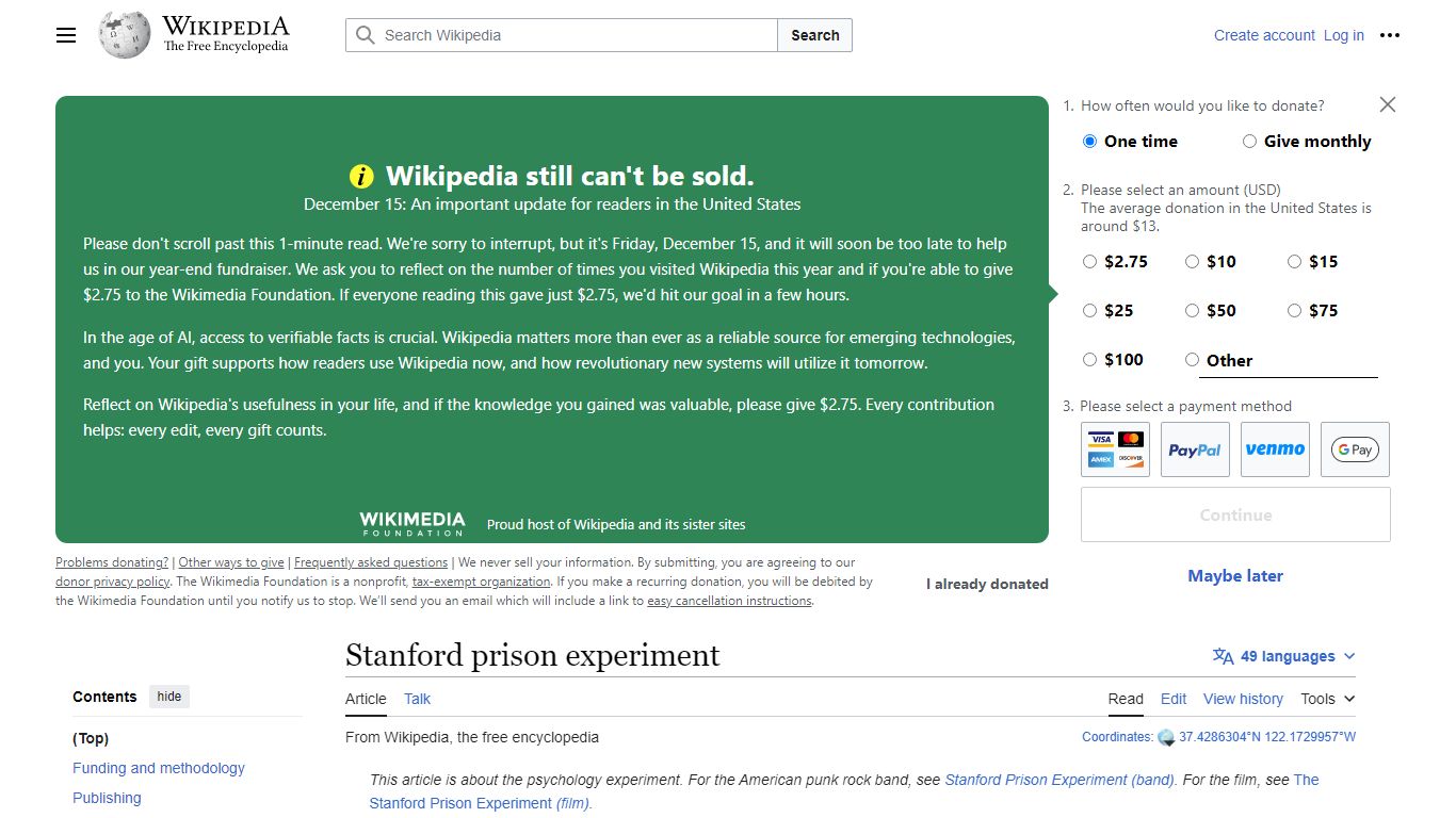 Stanford prison experiment - Wikipedia